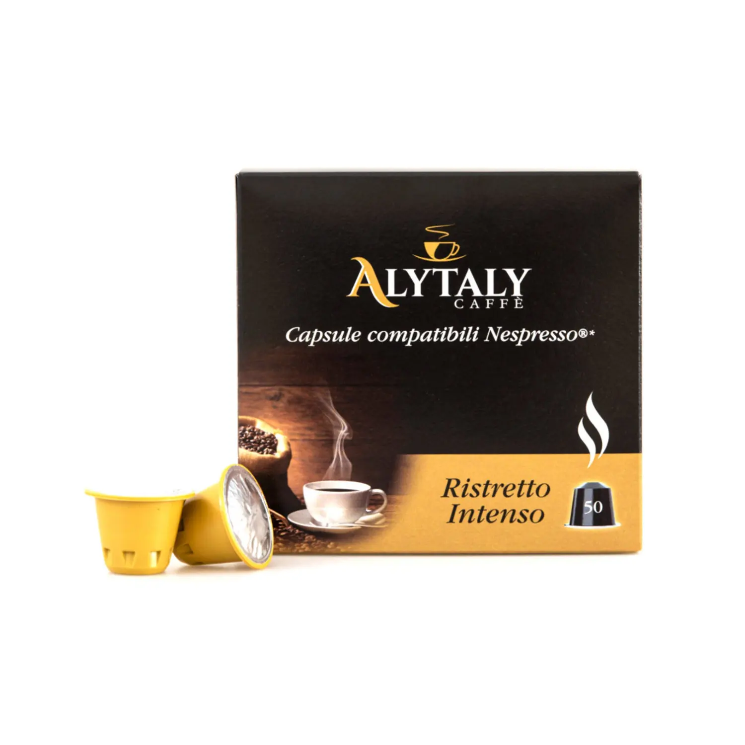 Wholesale Coffee Beans in Capsule - Nespresso Compatible - Espresso Coffee Intense Box 50 Capsules - Arabica Coffee