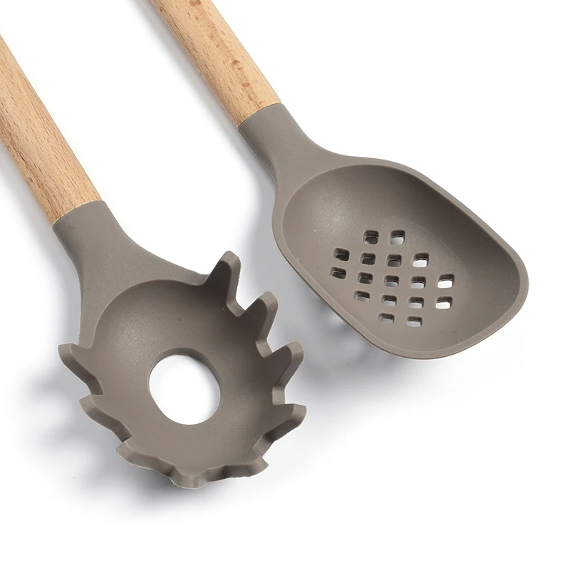 6Pcs Wholesale Kitchen Utensils Silicone Set Heat Resistance Turner, Spoon, Spaghetti Sever Strainer