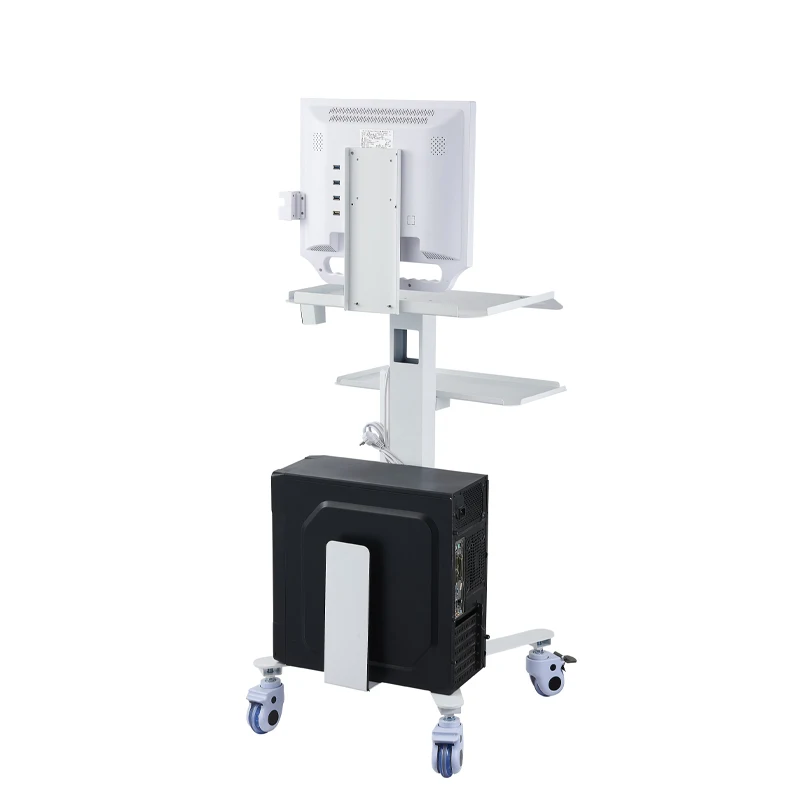 White Mobile Hospital Trolley Medical oral Dental Scanner Cart Intraoral Scanner Trolley Tool Cart With Bracket Tray