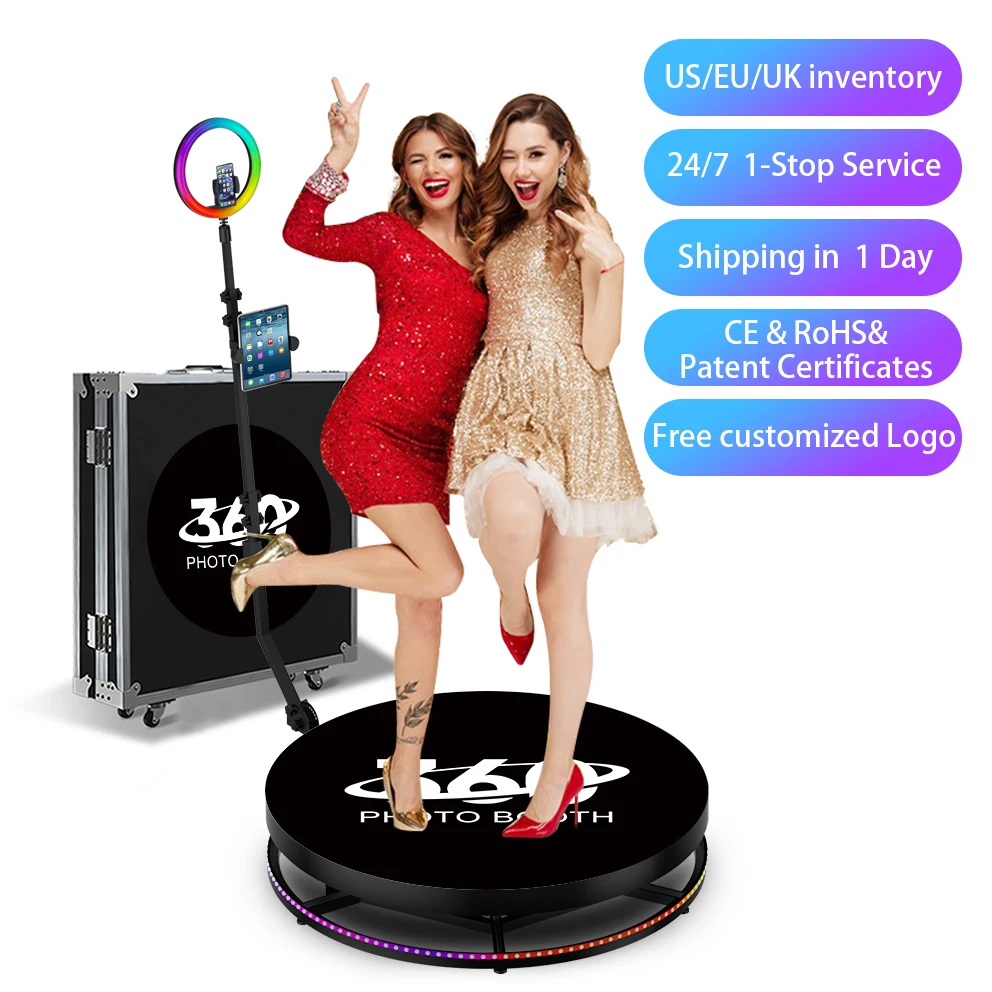 party supply 360 degree spinner platform camera  photo booth shooting video 80cm for 3 people