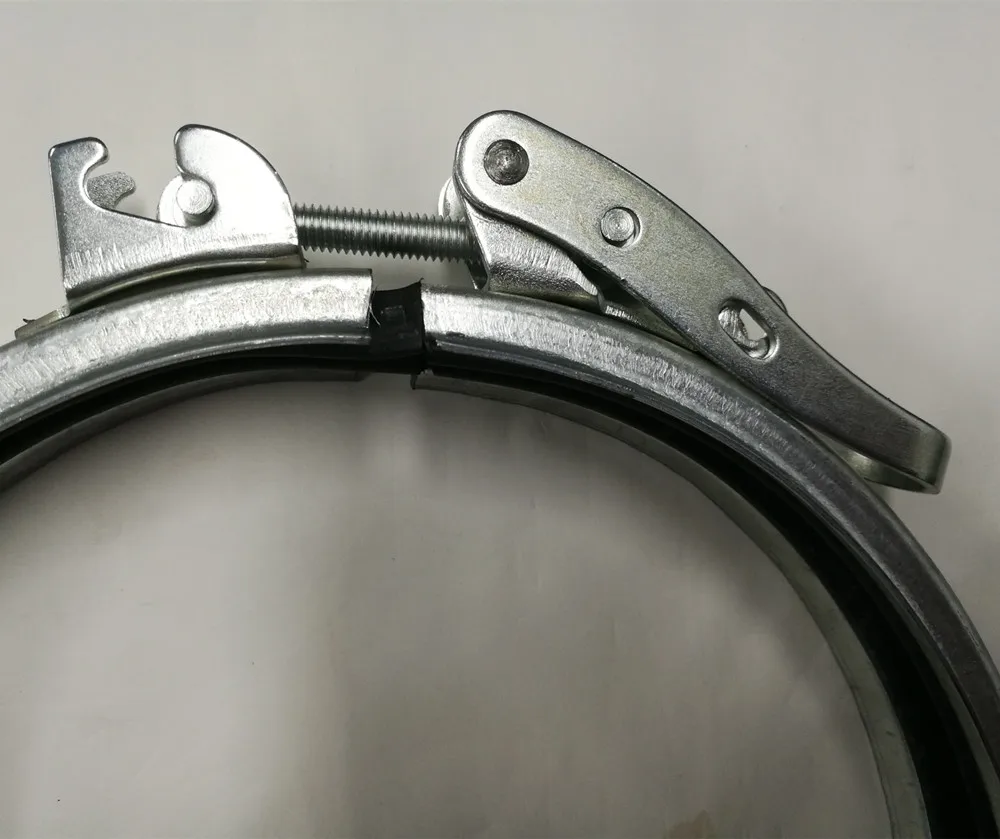 HVAC system adjustable V band U band quick release air duct clamp