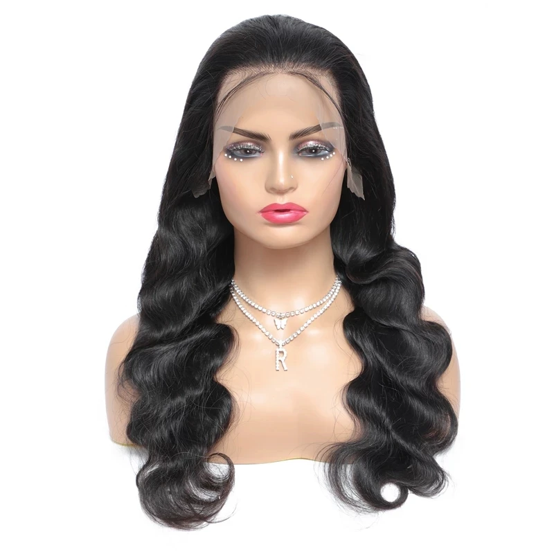 wholesale cuticle aligned raw hair glueless hd lace frontal wigs, Transparent Straight  curly wave 134 Lace Part Wig