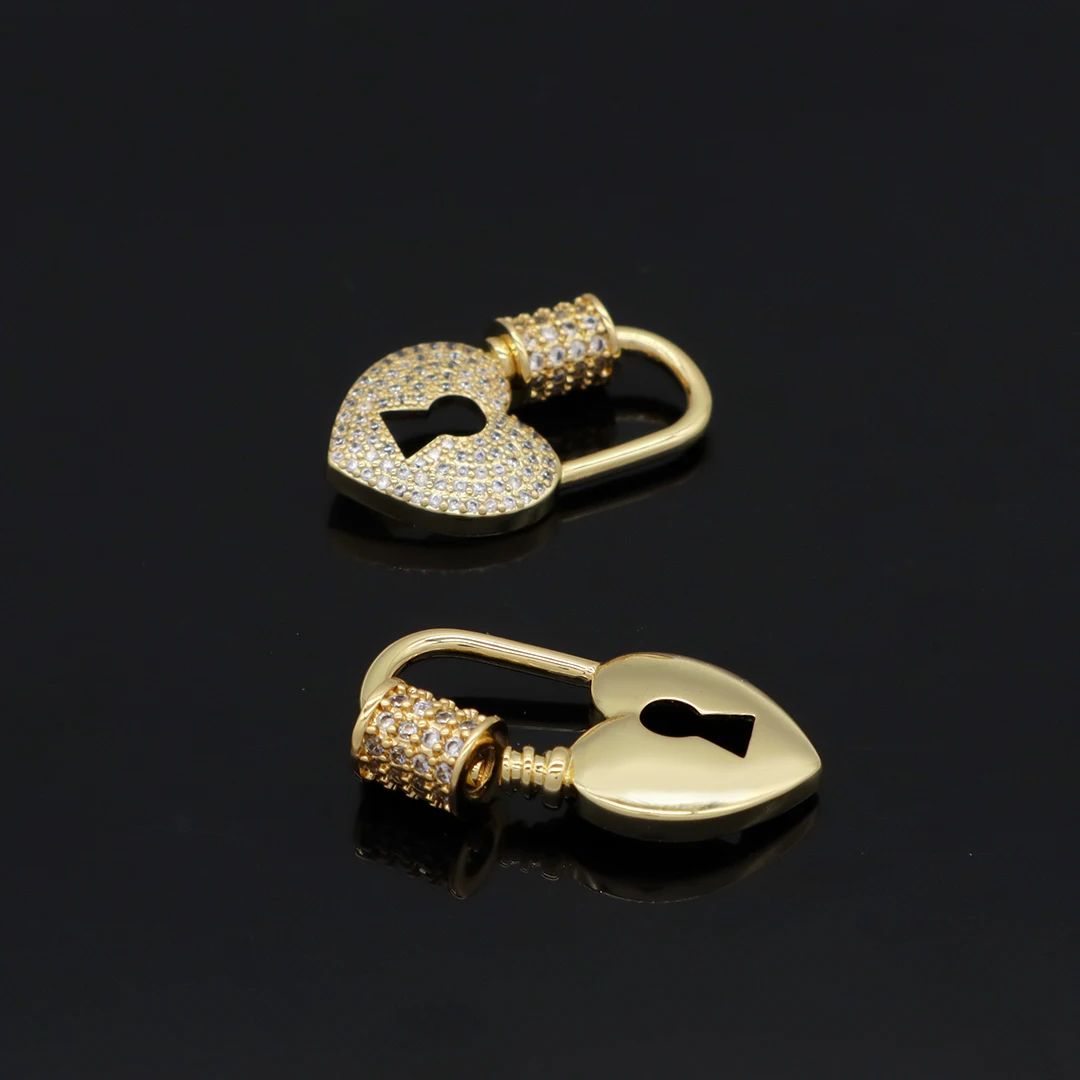 Diy Custom Heart Shapes Connector Clasps Lock Charm Accessories Gold Plated Clasp Heart Toggle Clasp For Women Necklace Bracelet