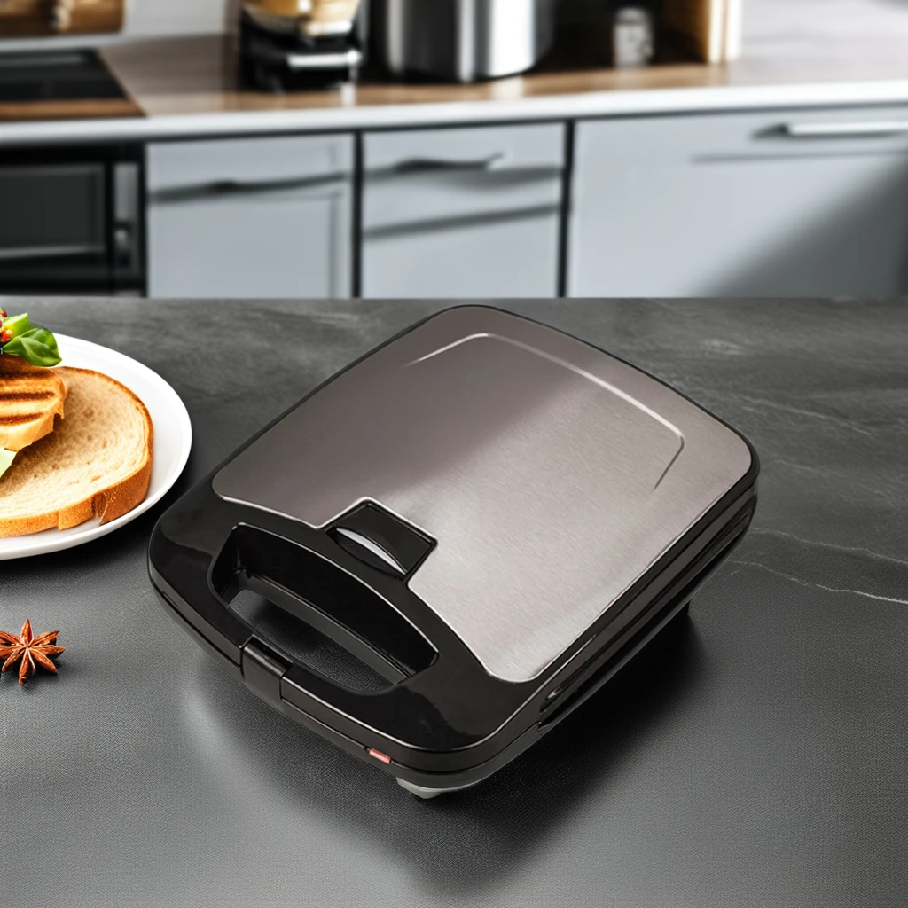 Custom 3 in 1 Detachable Toaster Waffle Iron Panini Press Grill Non Stick Electric 4 Slice Triangle Sandwich Maker