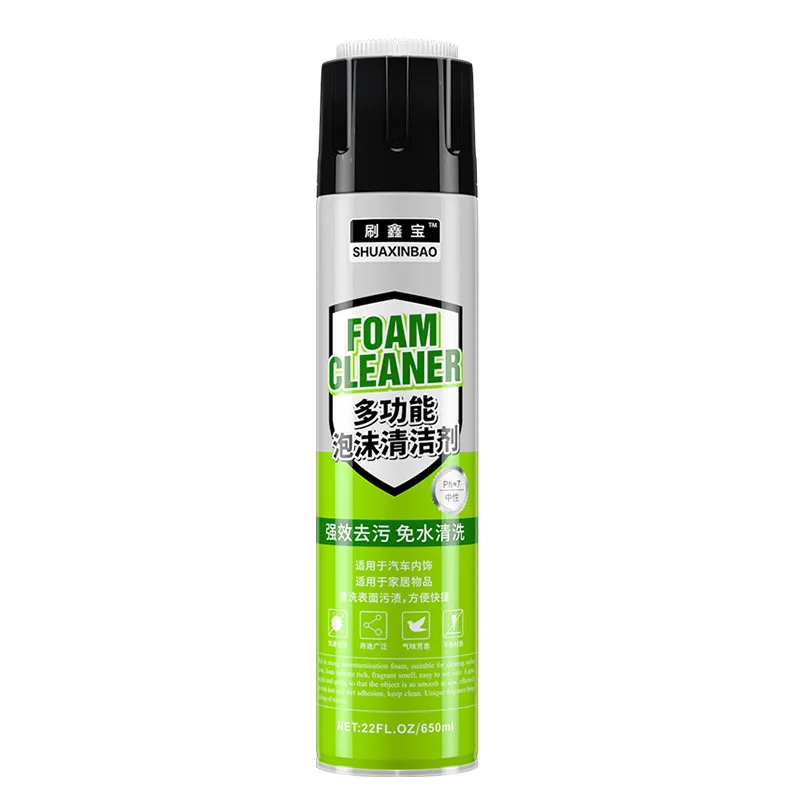 
Multi function foam cleaner, automotive interior decontamination ceiling leather foam cleaner. 