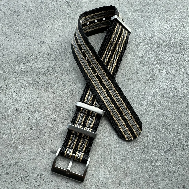Custom Fabric watch strap 20mm 22mm Twill seatbelt nylon Bracelet Heavy duty Ballistic One Piece Watch Strap