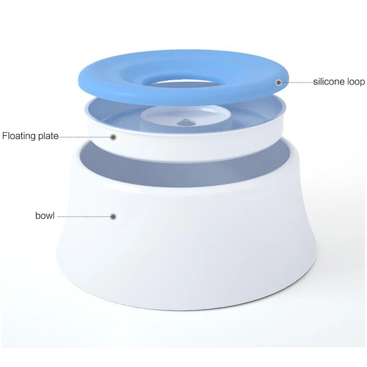 Dog Cat Splash Proof Water Feeding Bottle Floating Pet Slow Drinking Water Bowl