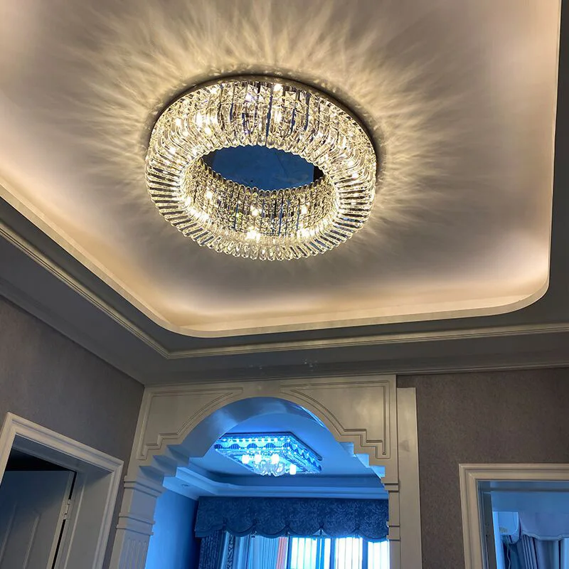 Project LED Luxury crystal round ceiling light Home decorative luxury crystal ceiling lamp