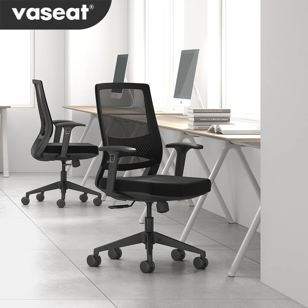 GK3-BM современное офисное кресло Vaseat удобное Сетчатое компьютерное для персонала с регулируемым подголовником простой дизайн
