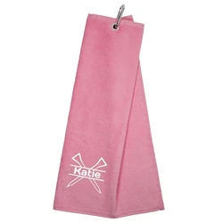 Personalized Bowling Towels 50cm*40cm Cotton Golf Towels Tri Fold Golf Towel With Carabiner Clip Custom DIY Monogram
