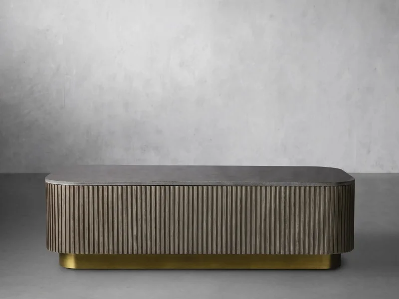 HJ HOME Contemporary Design American Oak Veneer Handcrafted Pine Wood Central Table  Marble Coffee Table