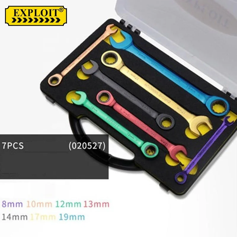 Wholesale Colored Car Repair Wrench Set Combination Ratcheting Spanner Tools Set Portable Single Open End Wrench Kit