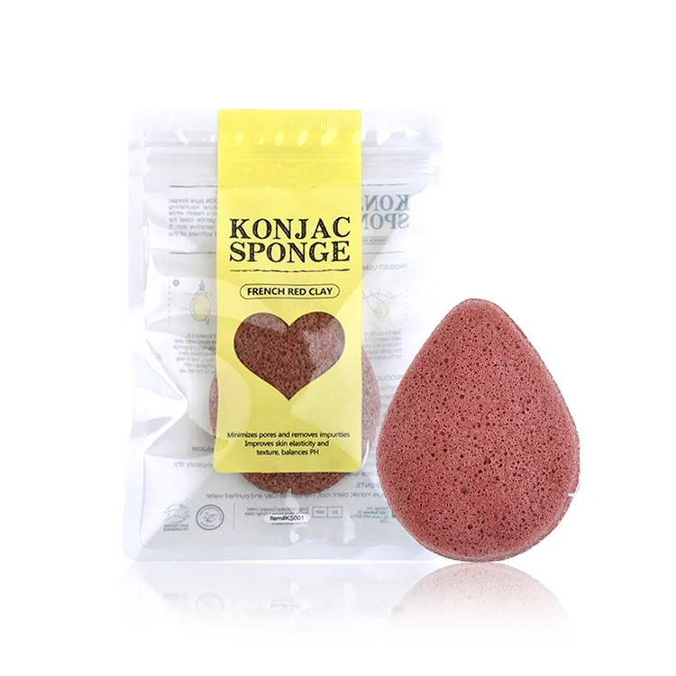 JZG Wholesale Organic 100% Natural Black Bamboo Charcoal Water Drop Shape Pure Skin Care Konjac Face Sponge For Facial Cleaning