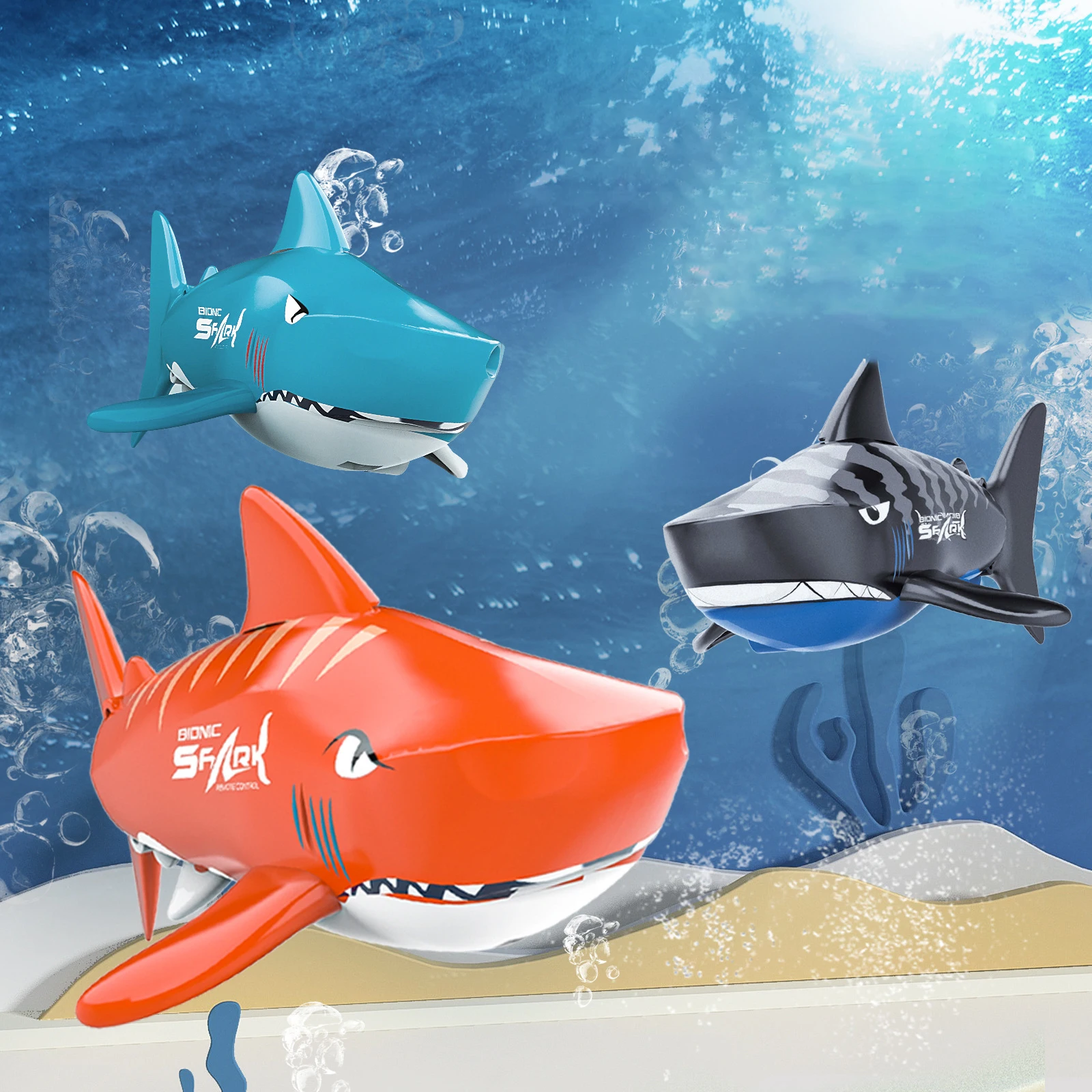 Hot Sale Cartoon Shape RC Shark Toys Simulate Remote Control Shark Radio Control Fish Toys Kids Swimming Pool Water Play Toy