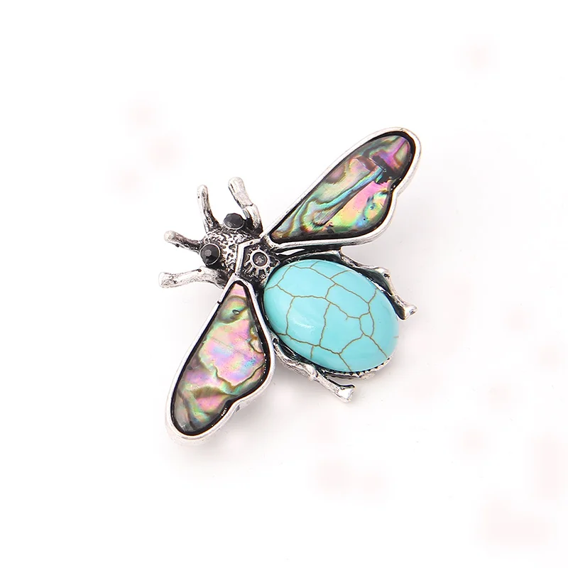 V&R Fashion jewelry custom  silver brooch pin cute insect shape with resin wing vintage design for women bee brooch pin