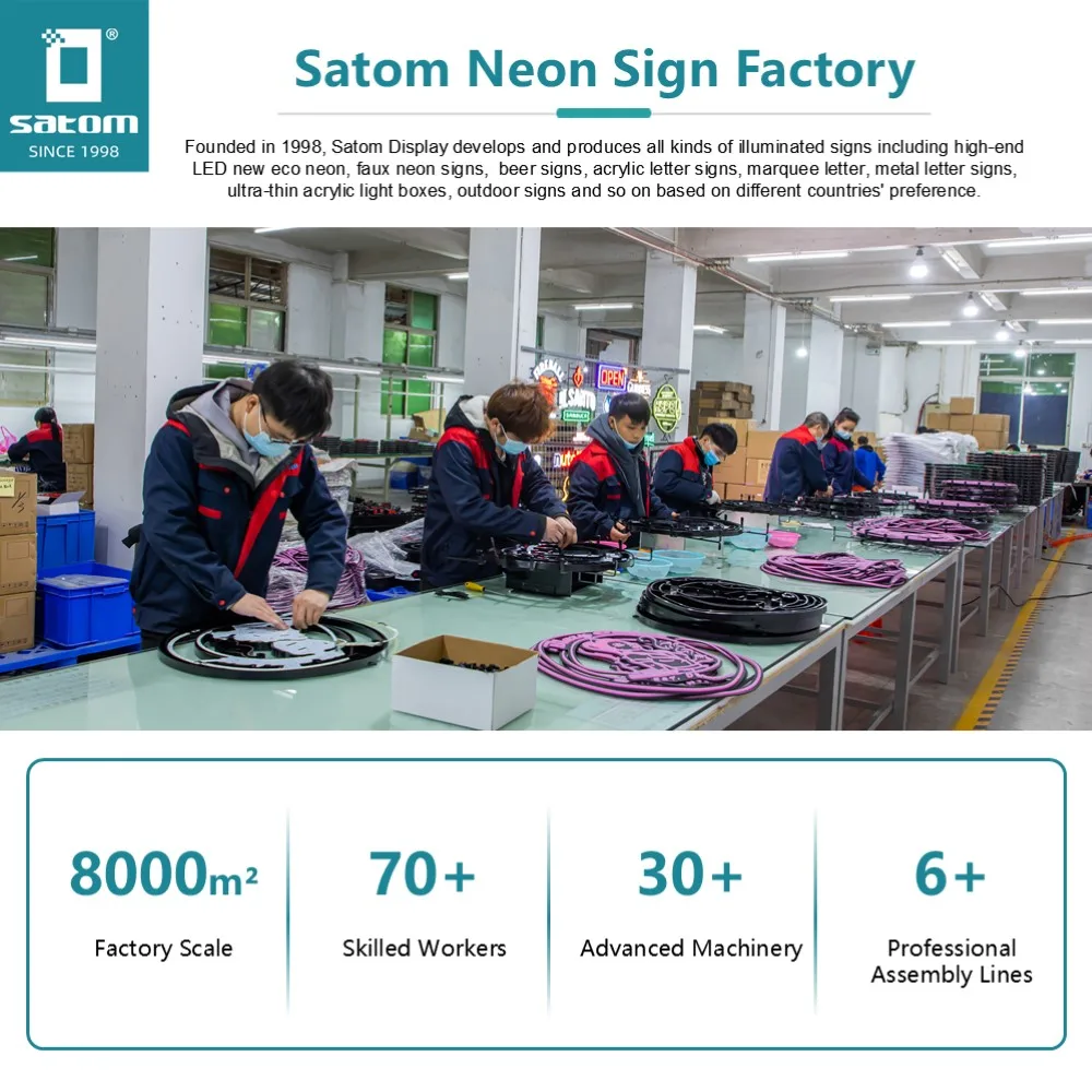 Satom дисплей Небольшие уникальные пользовательские неоновые огни вывески