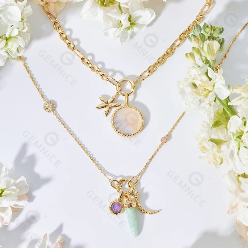 Gemnel Wholesale Silver 925 Jewelry Sea Life Creature Element 3D Effect Textured Summer Making Shell StarFish Charm Necklace