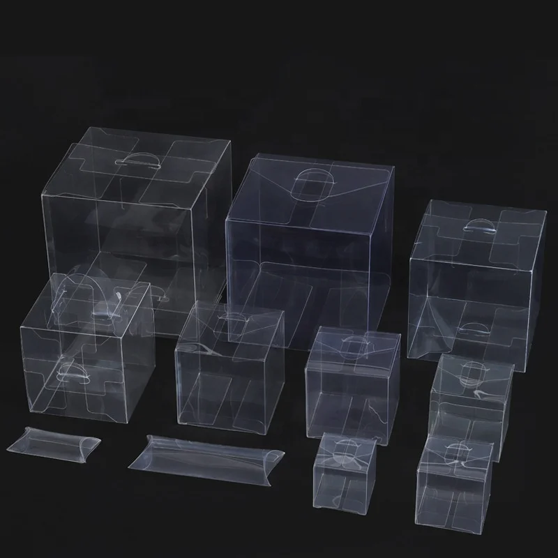 Custom Plastic Square PET Transparent Cube Box Frosted PVC Packaging Clear Soft Crease Acetate Box