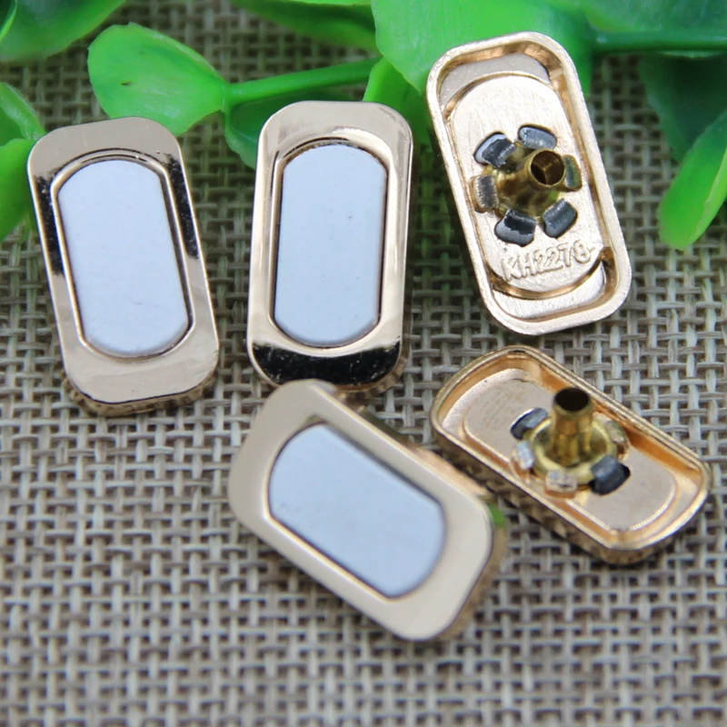 Custom new design rectangle metal alloy snap button press for jacket