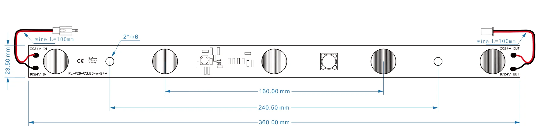 DC24V light boxes LED Strips 5led module strip PCB