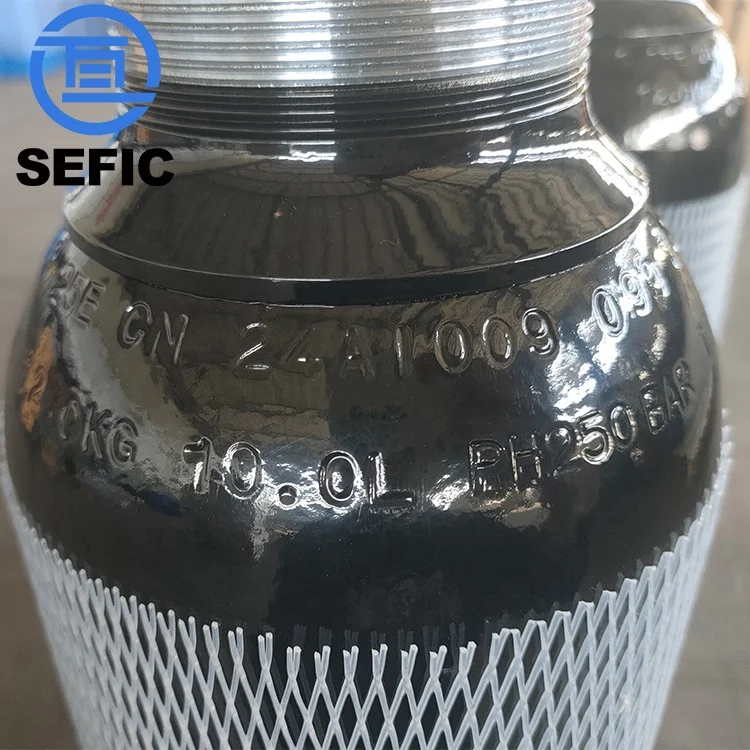 Tped Iso Certificate 10l 150bar Refillable Empty High-Quality Steel Tped CO2 Gas Cylinder For Asia Market