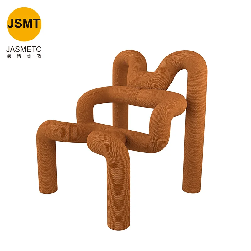 Post-modern light luxury single color minimalist stool shaped chair ins Nordic dining chair creative modern design chair