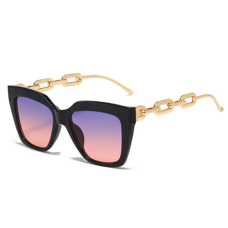France Fashion Cat Eye Sunglasses Women Square Chain Designer Sun Glasses Wholesale Luxury Eyewear 3212