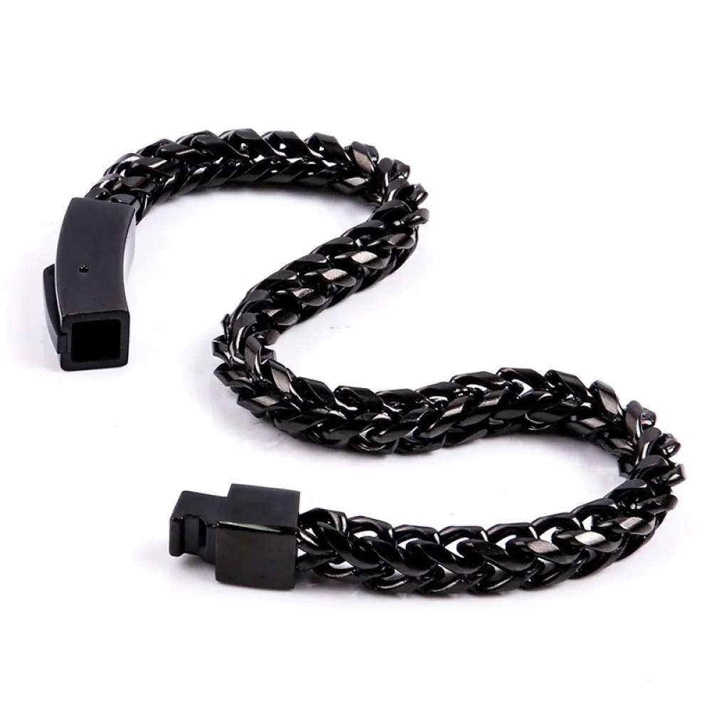 Wholesale New Trend Open Buckle Round Keel Chain Stainless Steel Men Bijou Bracelet Homme
