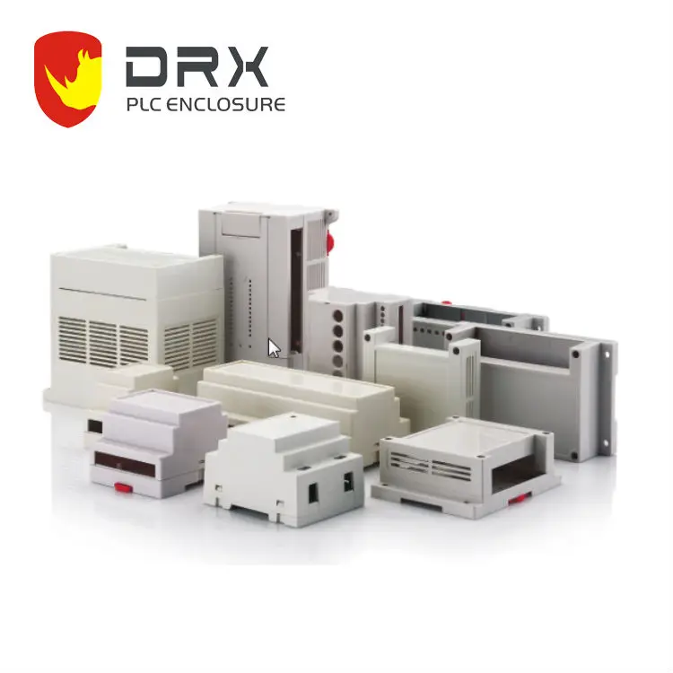 DRX Everest PLC021 203*103*38mm High Precision Metal ABS Plastic Din Rail Mounting Enclosures For Electronic Using
