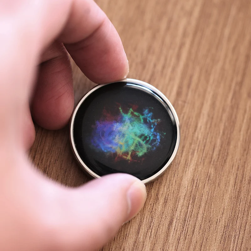 Creative Stainless Steel Anti Stress Spinner Top Starry Sky Galaxy Desktop Rotation Fidget Toys for Kids Adults