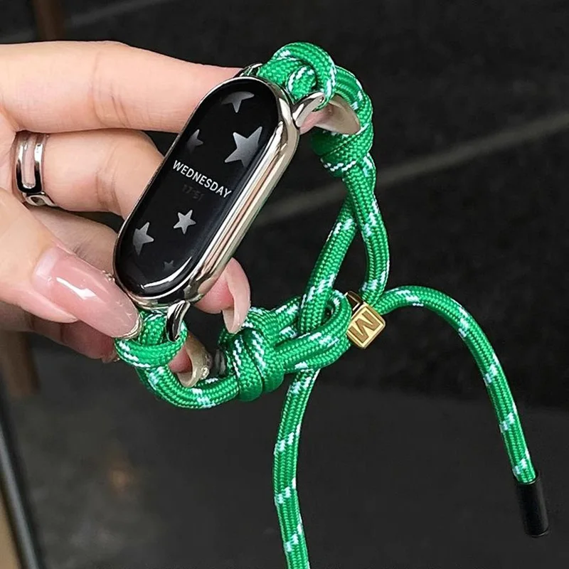 Breathable Replacement Bracelet Strap for Xiaomi Mi Band 9 8 Braided Wristband NFCNeutral Sports Charm Bracelet