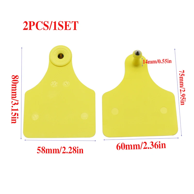 High quality laser printing farm animal equipment identification number big calf cow ear tag for bovine cattle cow sheep