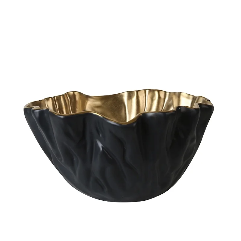 Modern Luxury Silver Decorative Ceramic Bowl Fruit Bowl Nordic Decoration Home Large Bowl