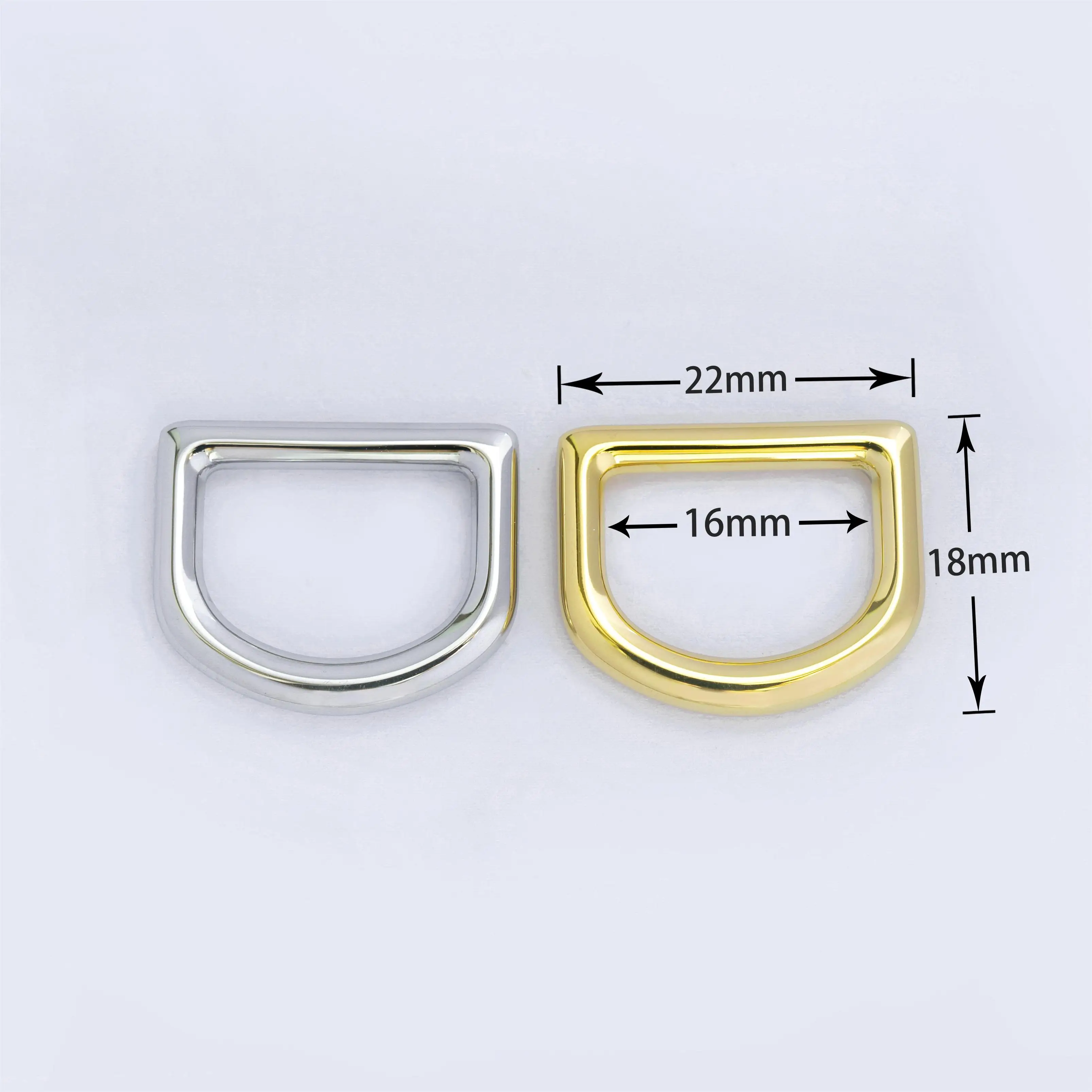Top quality SS304 Gold D ring buckle for handbags 22mm*18mm double d ring buckle