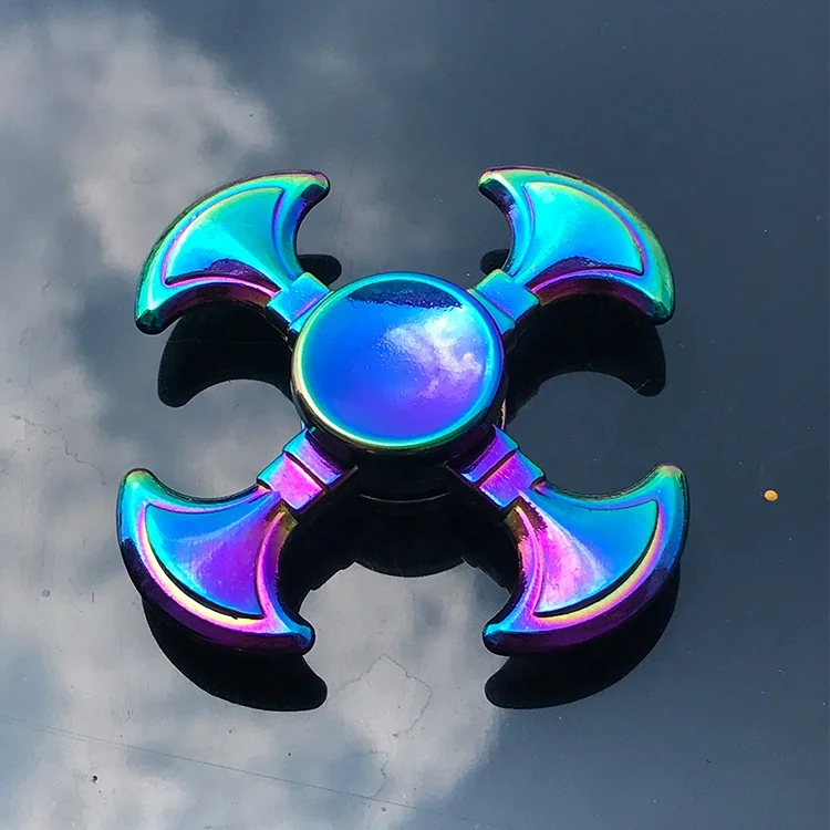 Rainbow Heptagonal Hand Spinner Fidget Zinc Alloy Metal  Finger Spinner Flying Fidget Spinner