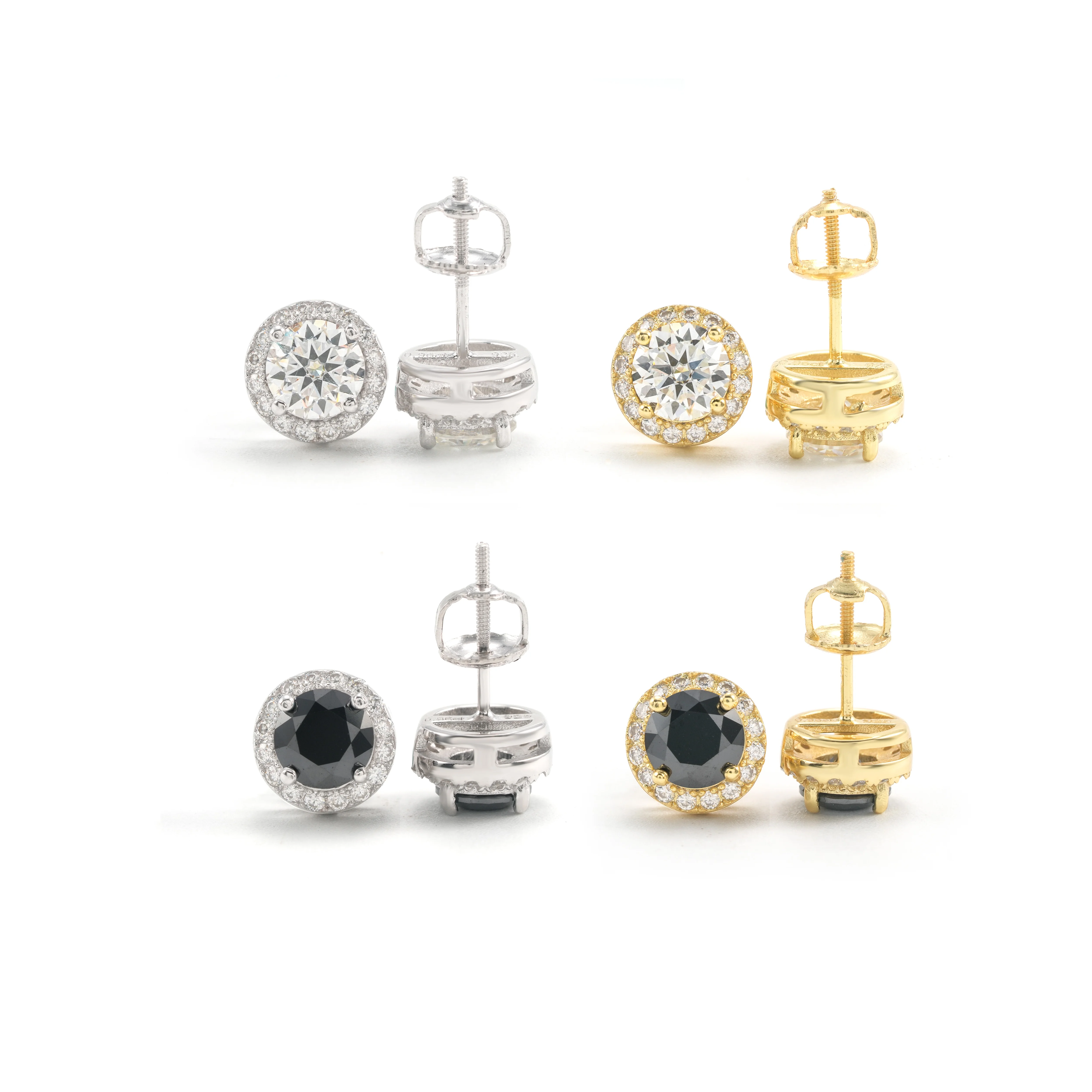 Ready To Ship Best Hot Selling Pass Diamond Tester Hip Hop Jewelry 925 Sterling Silver VVS Moissanite Stud Earrings 6mm