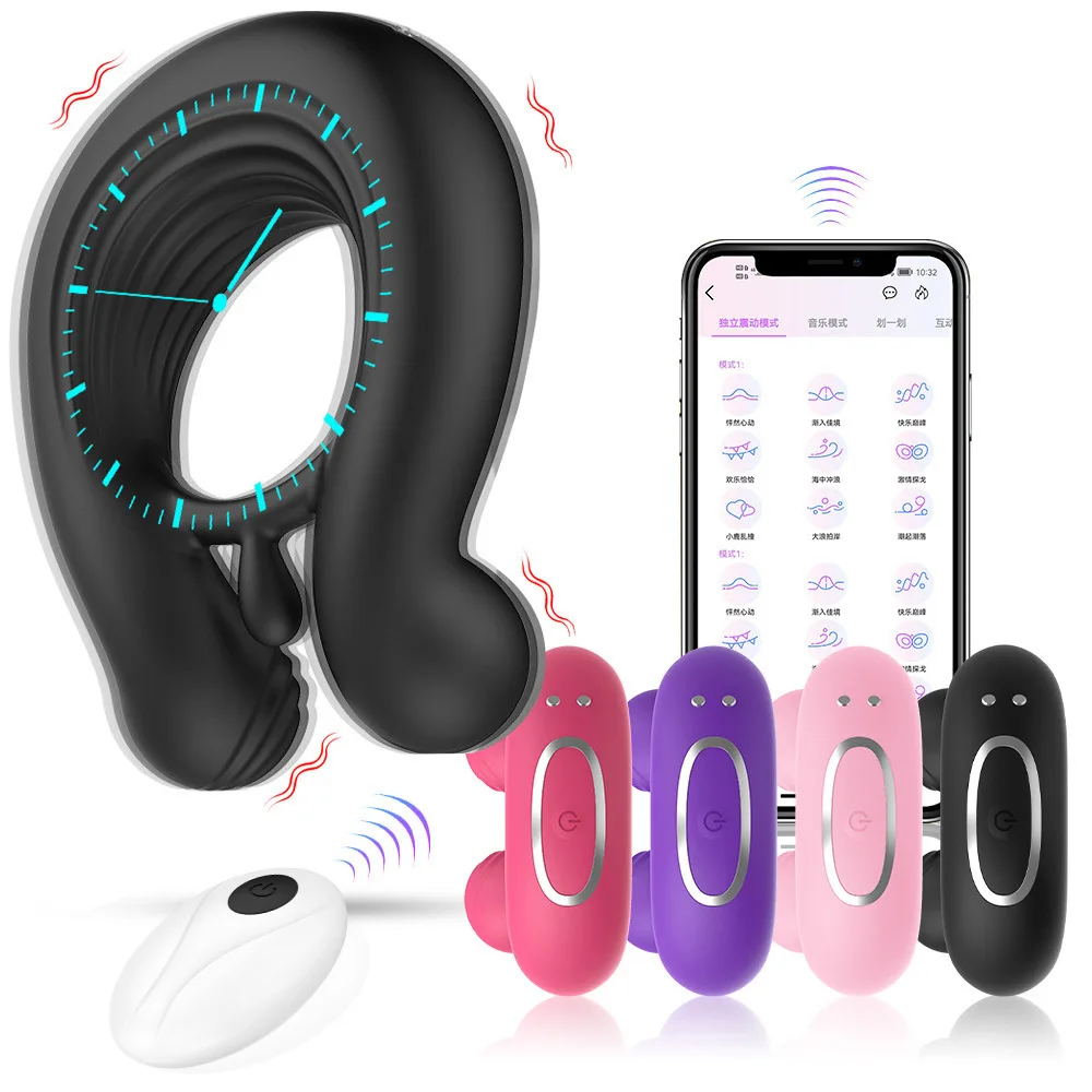 JoyPark Dual Motor Delayed Exotic Sex Toys Vibrator Clitoris Stimulation Ring Vibrating Cock Ring Motors For Couple Adult joy