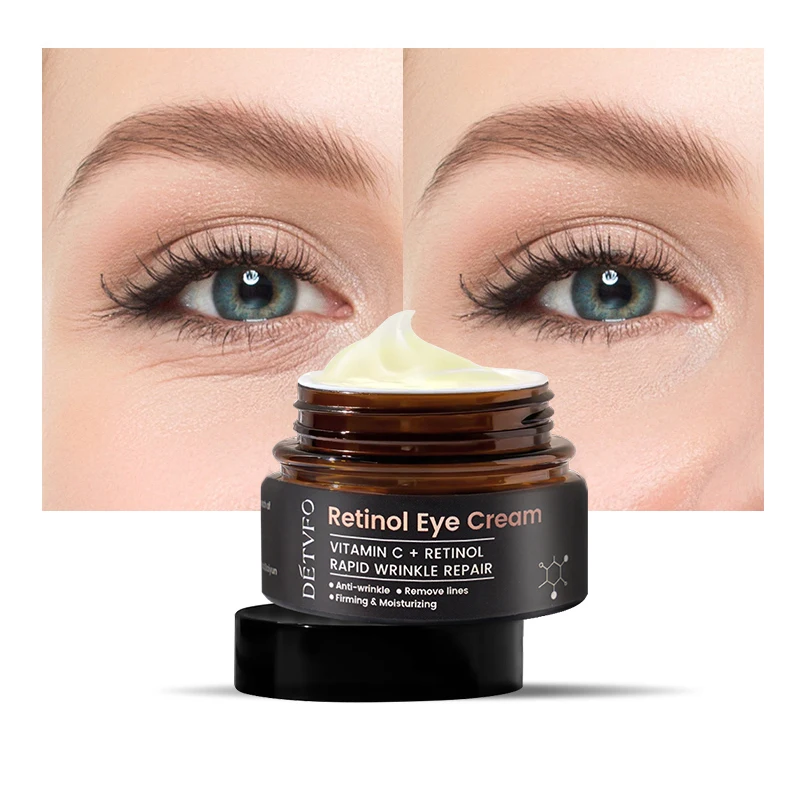 Anti-wrinkle tightening collagen instant firming peptide anti aging retinol eye cream for dark circles and puffiness