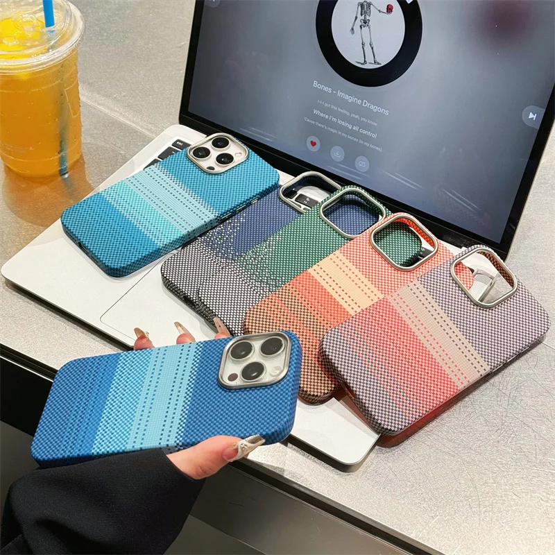 Модный Текстурированный чехол из углеродного волокна для телефона iPhone 16 15 14 plus 13 Pro Max тонкий ПК Матовый Магнитный противоударный