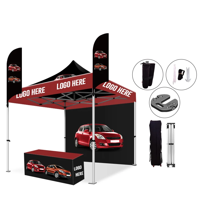 Aluminium 3x3 Tent Full Wall Printing Canopy Customized Standard Quality Outdoor Folding Tent Waterproof Steel heavi duty Gazebo