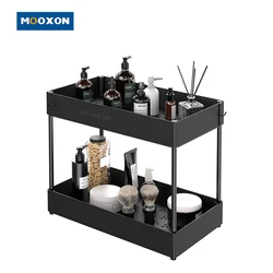 Wholesale ABS Plastic 2 Tier Sliding Undersink Storage Basket Rack Kitchen Shelf Under The Sink Organizer For Bathroom