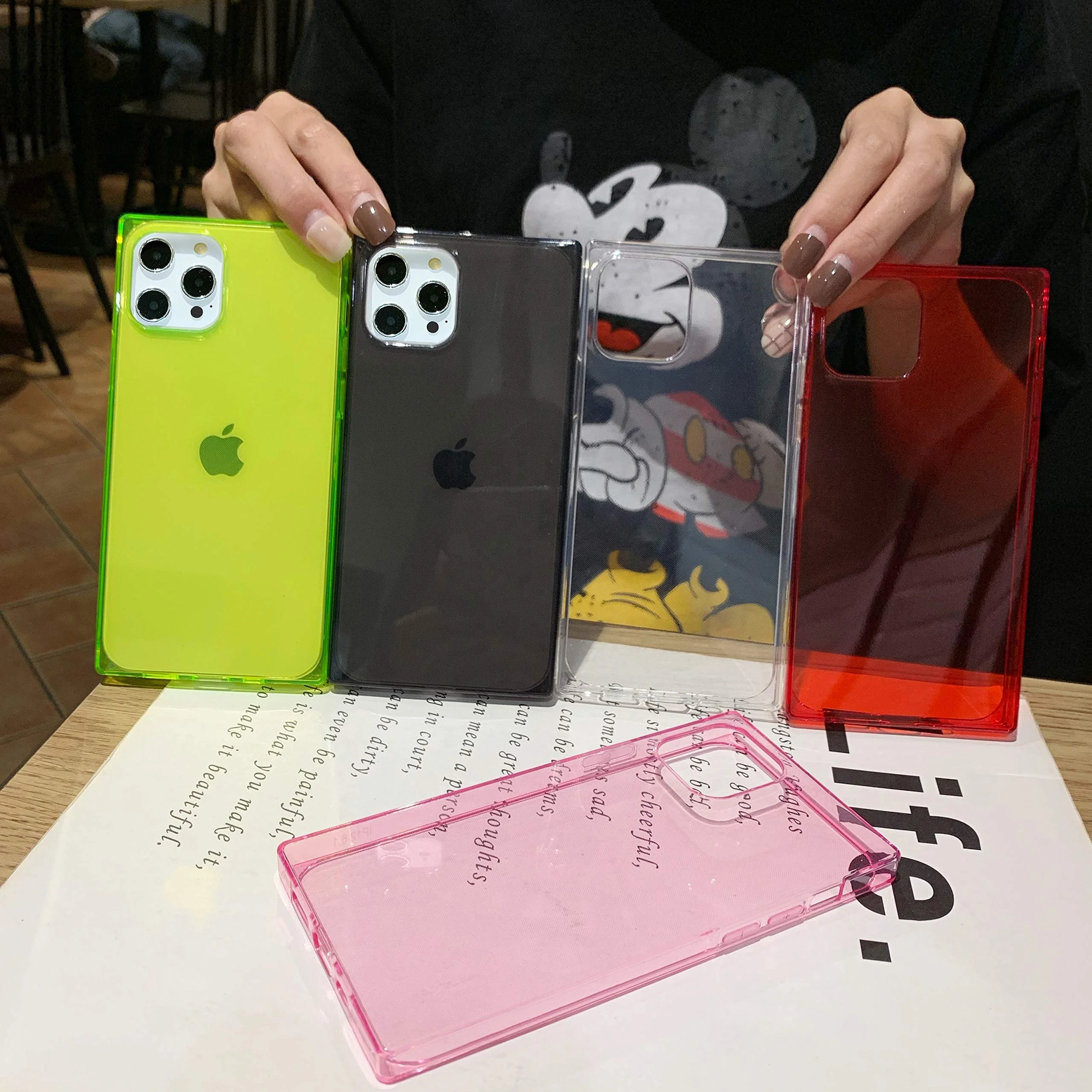 transparent bright colorful thin phone case for iPhone 6 6s 7 8  6 plus 7 plus 8 plus
