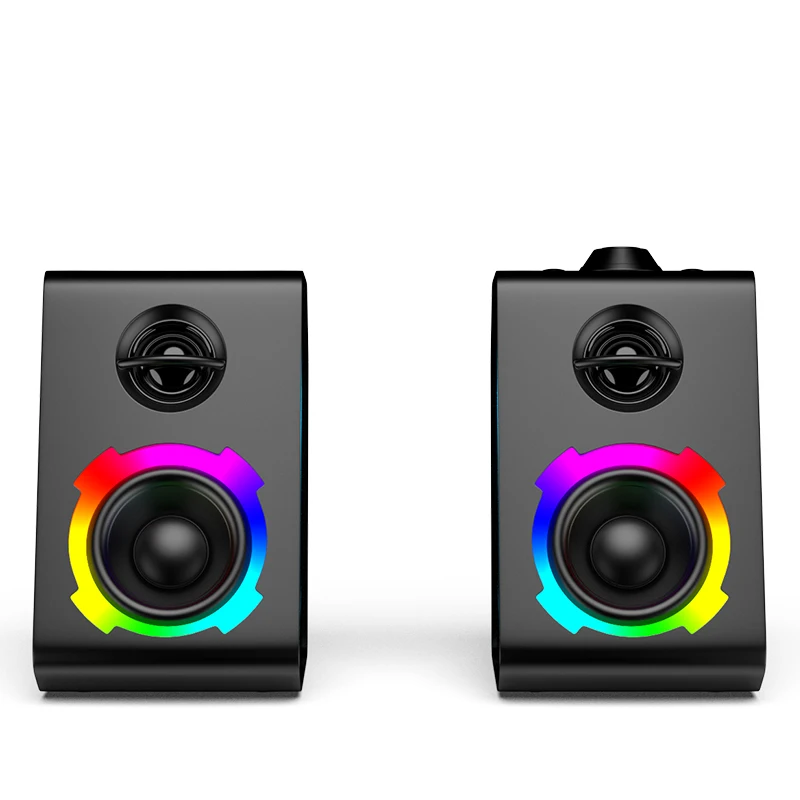 Лучшие продажи двойной RGB игровой динамик с прозрачным объемным звуком активный для компьютера