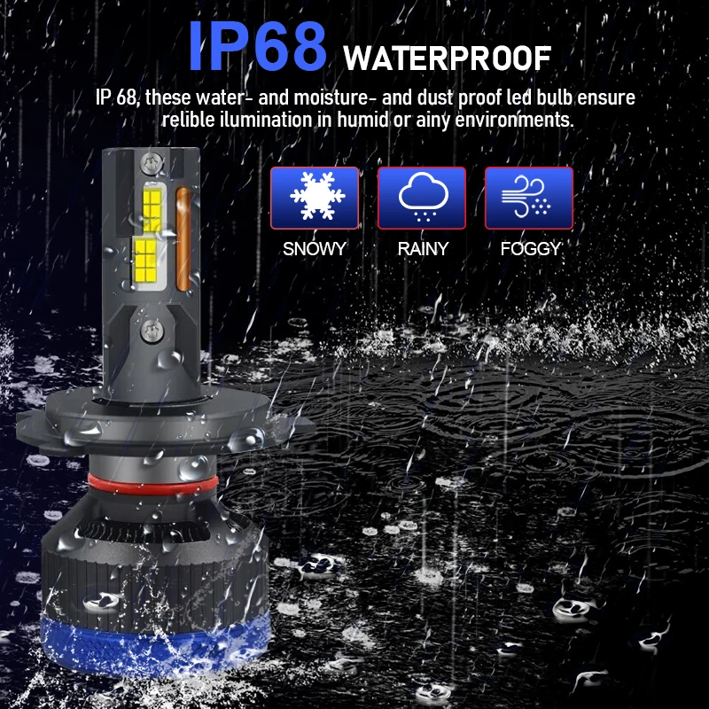 Custom Fan cooling 180W CSP 4070 Cree Chip h7 h11 h13 Single Beam led headlights for car