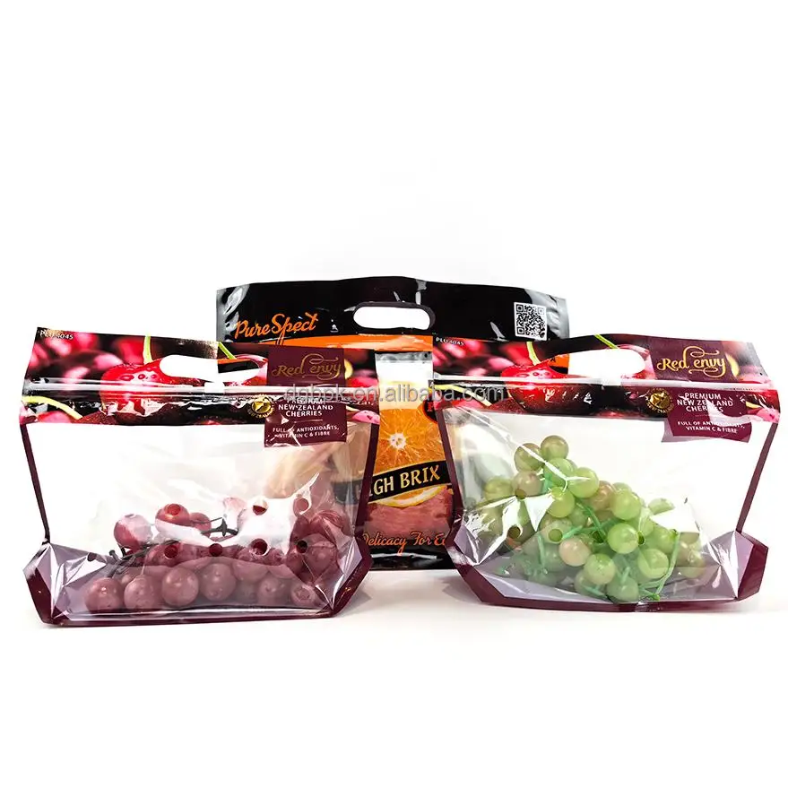 Custom Anti Fog Pouch Resealable Flat Bottom Vegetable Food Packaging Zipper Bags Agriculture OEM Plastic Fruit Moisture Proof