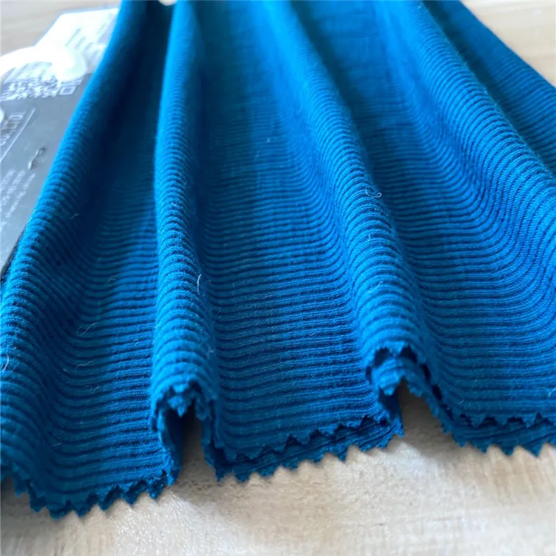 jewelry blue 2020 shaoxing SPECIAL KNITTING RiB FABRIC 70%polyester 30%viscoe yarn dyed for sweater