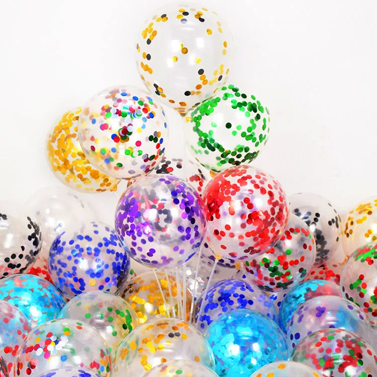 Wholesale Customize 12inch clear stuff golden bubble Confetti latex Balloon for Wedding decoration birthday party decoration