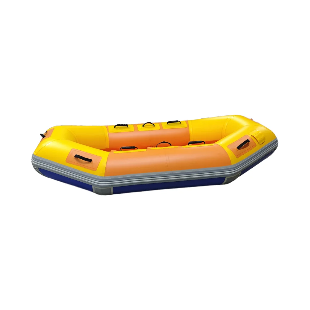 Yellow Two-Person PVC Pro Inflatable Raft and  Kayak for Lake Use Fishing Boat Durable Sea Kayak River Sports