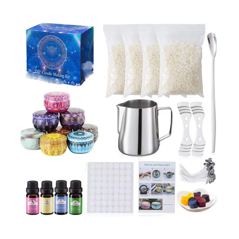 Custom Luxury Scented DIY candle Soy Wax Melting Pot Kit Diy Candle Making Kit