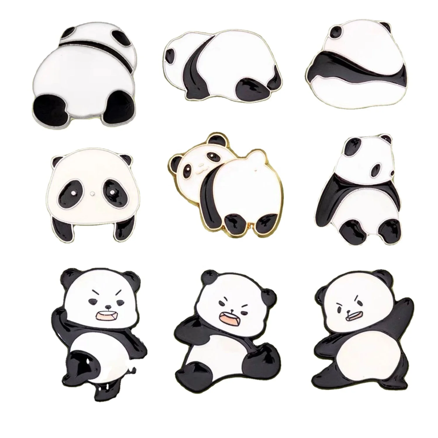 high quality cartoon panda brooch badge coffee lapel pins cute school blazer pin badges chest pin badges custom made